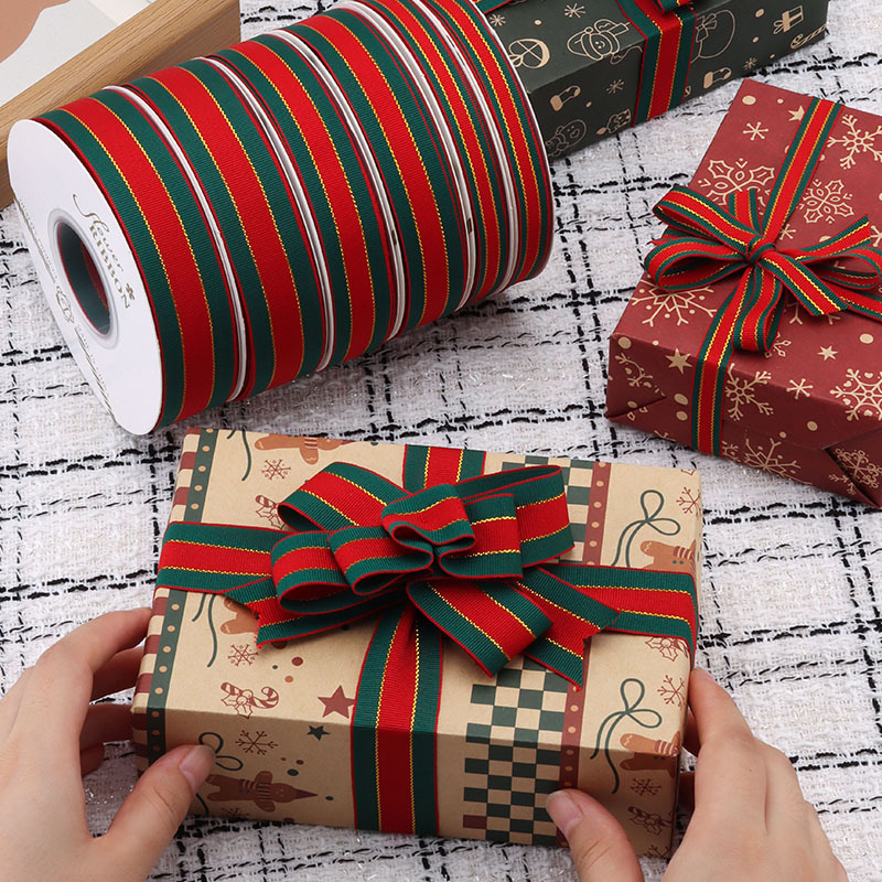 Christmas gift wrapping ribbons, bows, diy gift decoration, gilded ribbons, flower wrapping, webbing, ribbons Specification image
