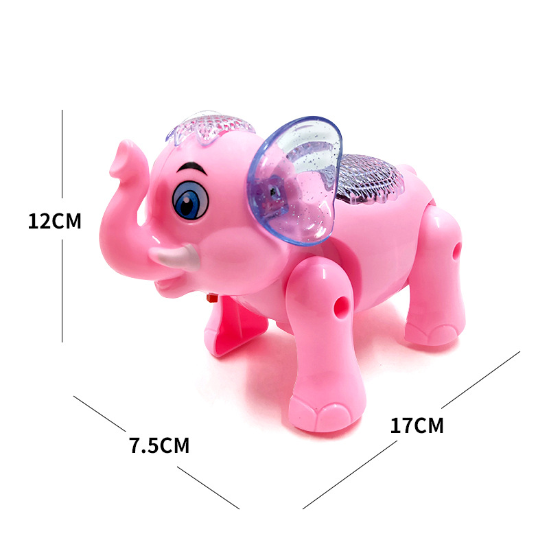 Electric leash elephant cartoon baby elephant is selling well at street stalls. The glowing music walking simulation animal is sold directly and wholesally by the manufacturer Specification image