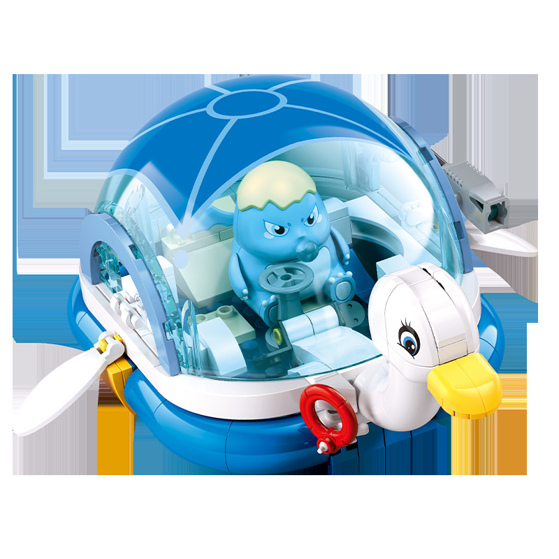 Little Lu Ban 1512 Milk Dragon Swan Boat Tyrannosaurus Rex Doll Assembly Model Car Children's building Block Toy gift Item Picture