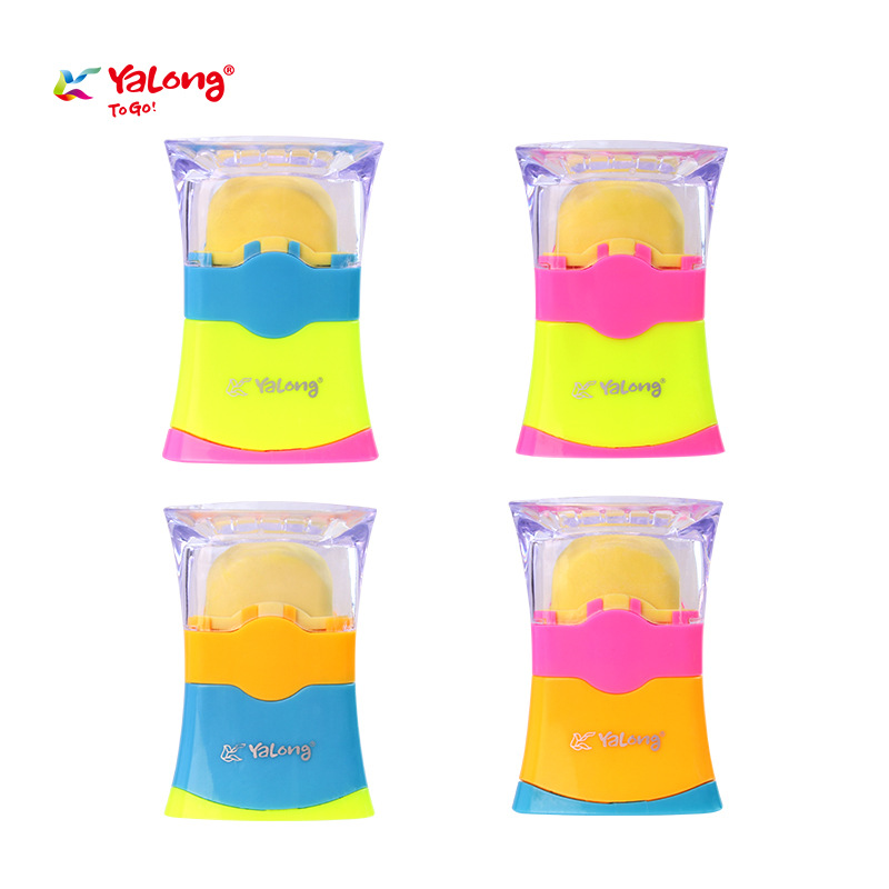 Yalong Cross-border Student Learning Pencil sharpener Rectangular Series Shape Pencil sharpener with eraser two-in-one creative customization Item Picture