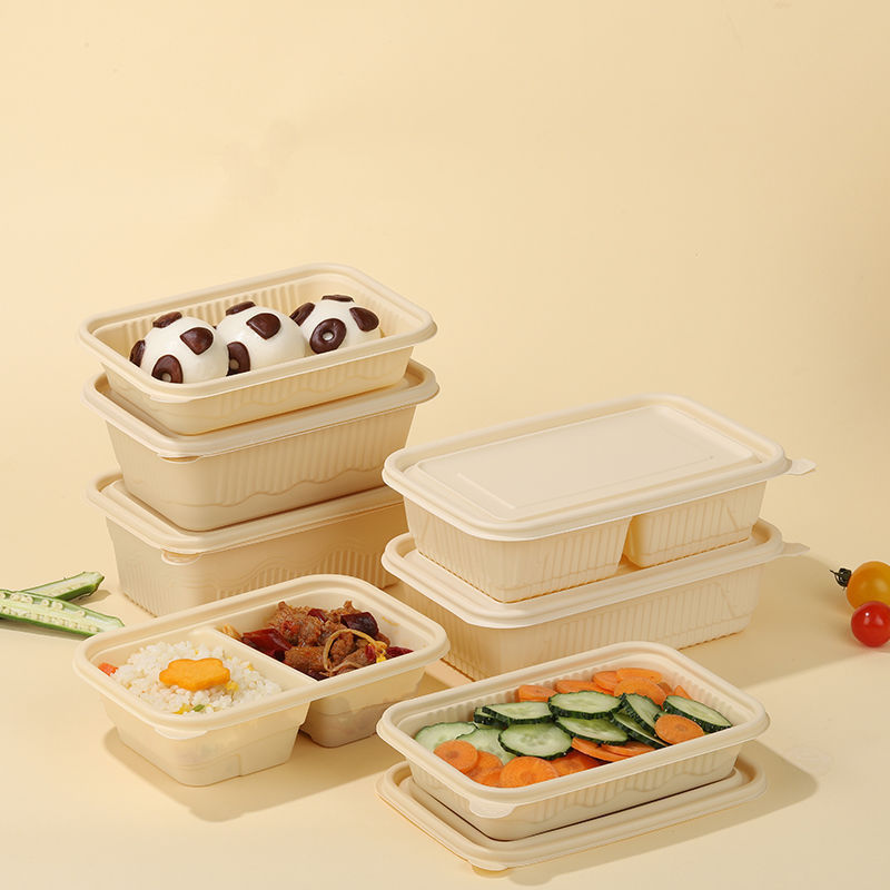 One disposable corn starch lunch box, biodegradable takeout round packing box, food-grade bowl, square lunch box Application Scenario