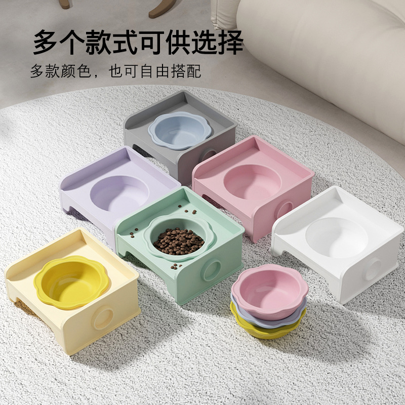 Pet supplies: Square bowl rack, cat bowl rack, pet feeding bowl, pet food bowl, pet water dispenser, multi-functional pet feeding accessories Application Scenario