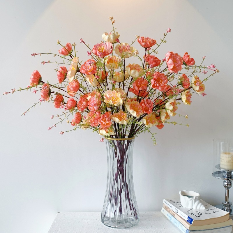 Pink butterfly flower, artificial flower, fake flower, foam flower, living room dining table decoration, cross-border trade, silk flower, artificial wedding decoration flower details Picture