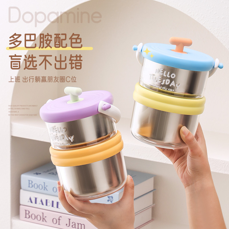 Wholesale of new 304 stainless steel lunch boxes with multi-layer compartments for students and office workers, portable and high-appearance-level lunch boxes details Picture