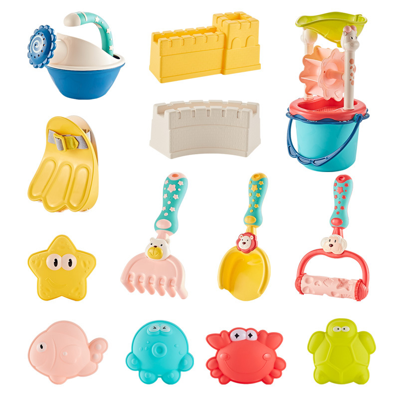 Plastic sand toys, children's beach toys, role-playing sand-digging tools, outdoor products, water play toys, hourglasses, shovels Item Picture
