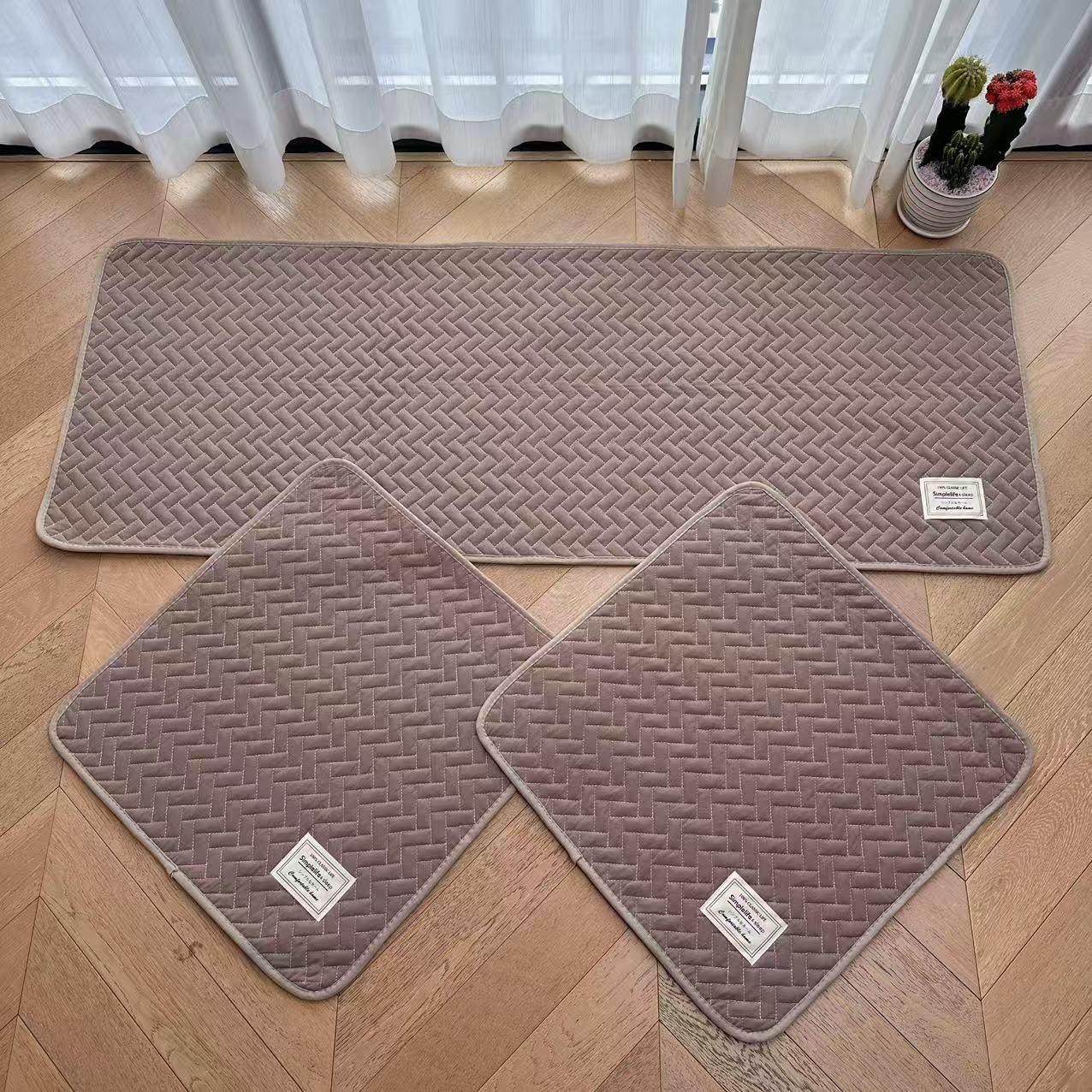 New soft cotton quilted floor MATS, floor MATS, anti-slip MATS, thickened machine washable pet MATS, fabric MATS, car MATS