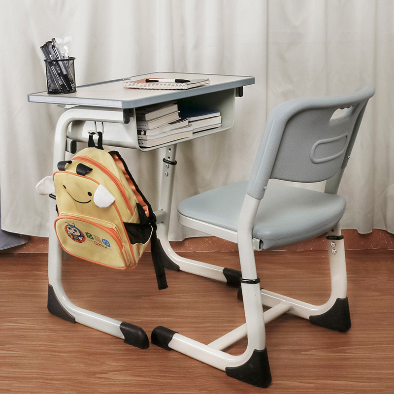 Wholesale of desks and chairs for training classes, children's study desks, single-person height-adjustable desks and chairs for primary and secondary school students in school classrooms Specification image
