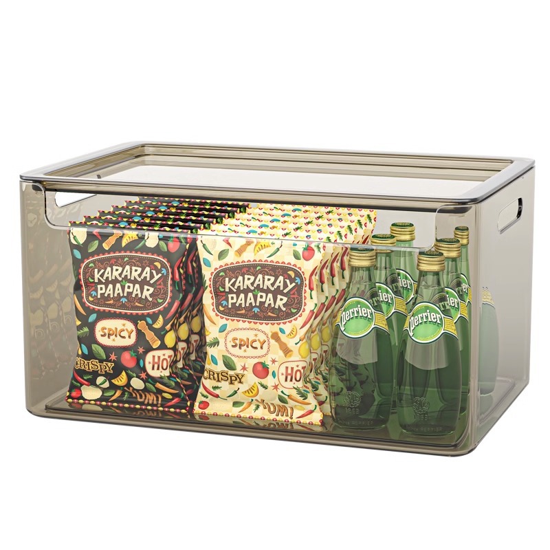 衣物透明卧室阳台收纳盒塑料家用整理零食带盖储物盒客厅桌上收纳详情图5