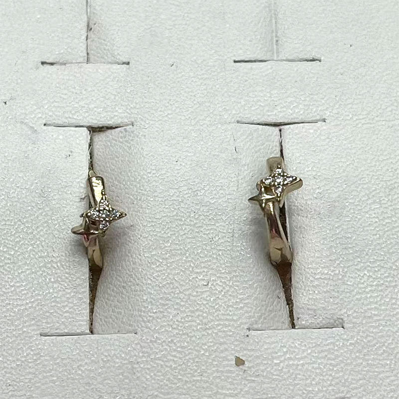 Cross-border bestsellers, Instagram-style earrings, versatile, simple and fashionable, golden earrings, round gold-plated earrings Specification image