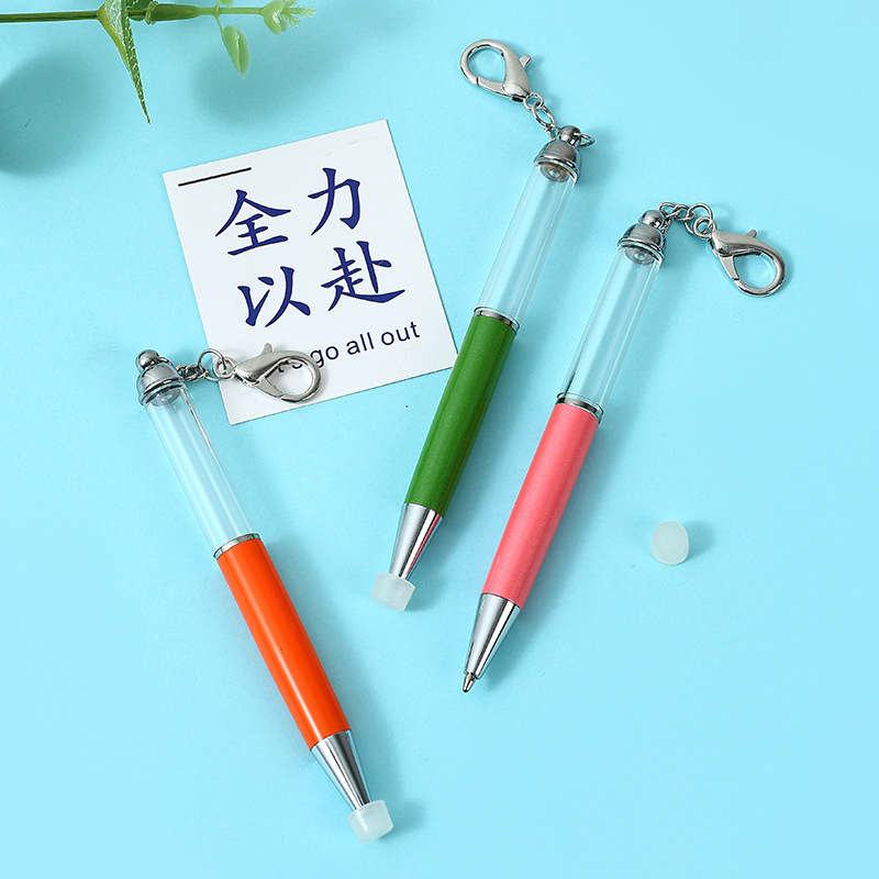 Empty tube pens, empty tube pendant pens, metal pens, ballpoint pens can be printed with logos. Factory wholesale, fashionable colors available Specification drawing