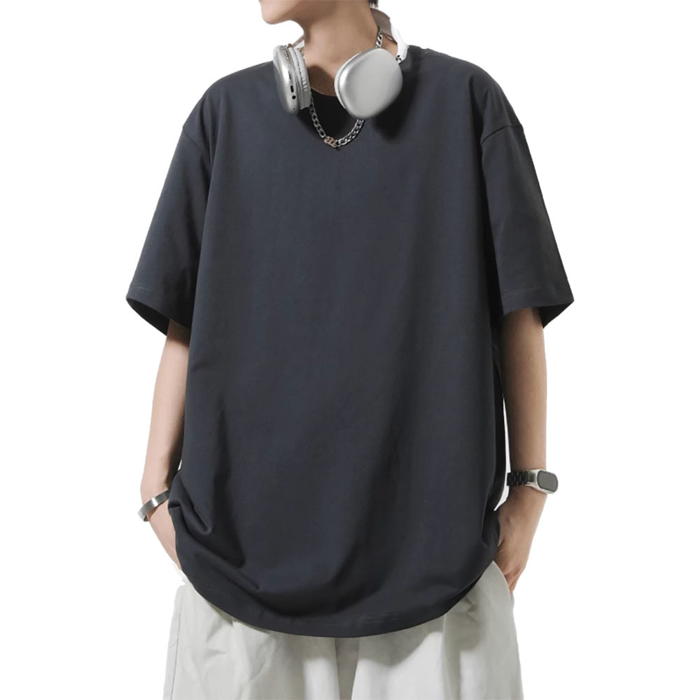 Short-sleeved T-shirt for men's summer 2026 new style, pure cotton thin, simple and versatile men's half-sleeved loose couple base layer Item Picture