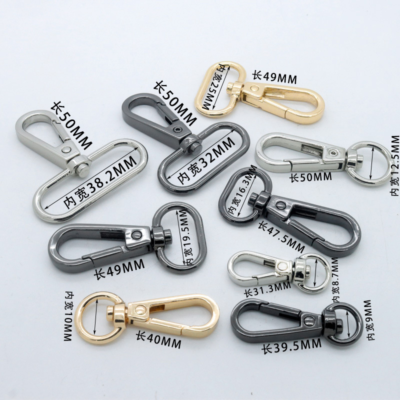Wholesale zinc alloy dog buckles, hook buckles, keychains, hardware luggage plate buckles, bag hooks, fish mouth buckles from the manufacturer details Picture