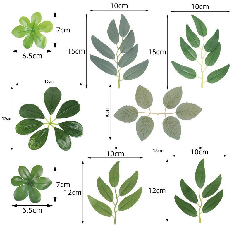 亚马逊仿真树叶酒店绿化工程插花配件家居装扮造景人造绿植叶片细节图