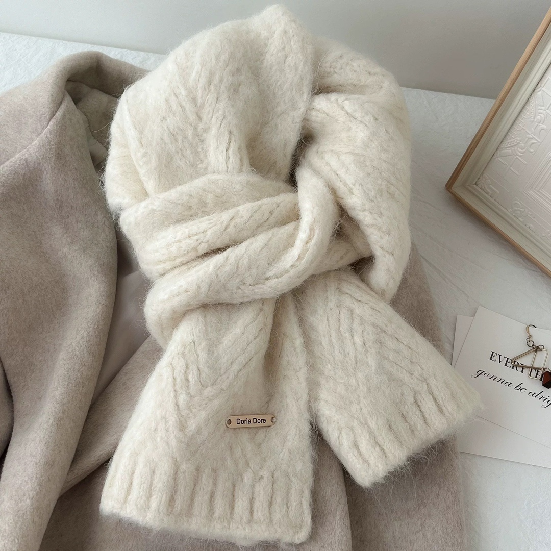 Albaca Alpaca Wool Scarf for Women's winter 2025 New style Wool blend Korean style trendy student high-end knitted details Picture