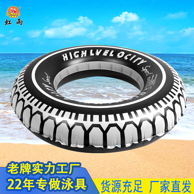 Wholesale of Hongyu's new children's tire swimming rings, featuring striped cute cartoon underarm rings and thickened inflatable swimming rings details Picture