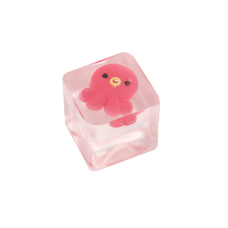 Fruit Animal Series red little octopus plastic stress-relieving toy Cartoon ice cube Kneading Fun Stress-relieving toy Item Picture
