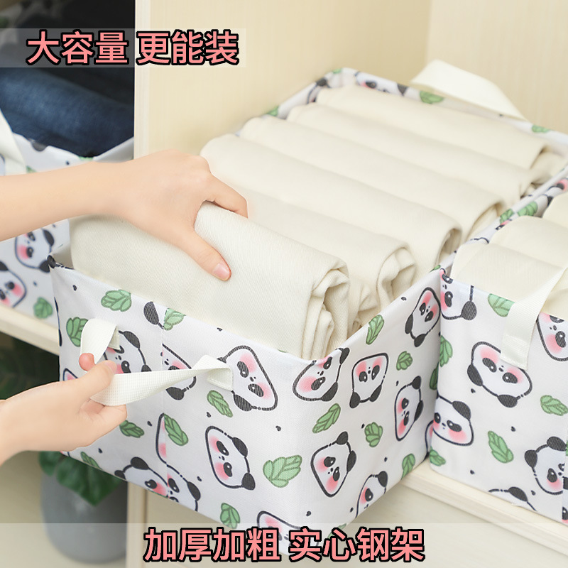 Strawberry Bear storage basket, washable thickened steel frame, clothes storage box, household items, seasonal wardrobe, 27L storage capacity Application Scenario