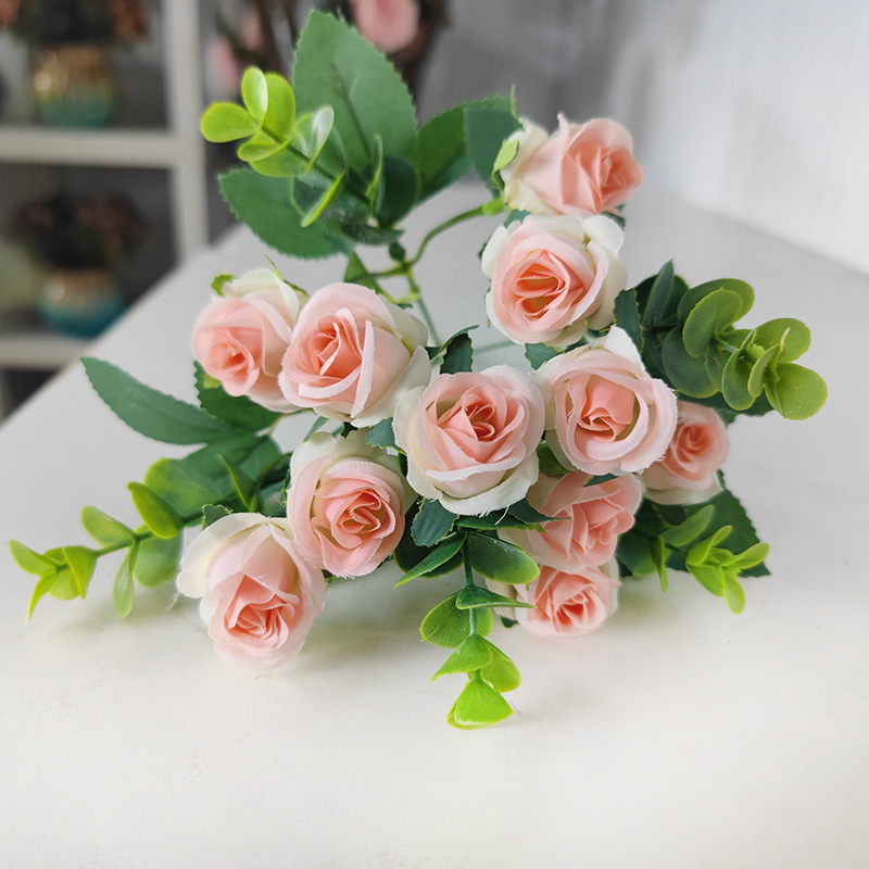 仿真花DIY发饰配件/假花/5朵塑膠花/仿真花/假花批发细节图