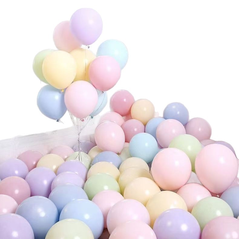 Macaron balloons, colorful mixed thickened balloons, children's first birthday scene decoration, atmosphere decoration balloons Item Picture