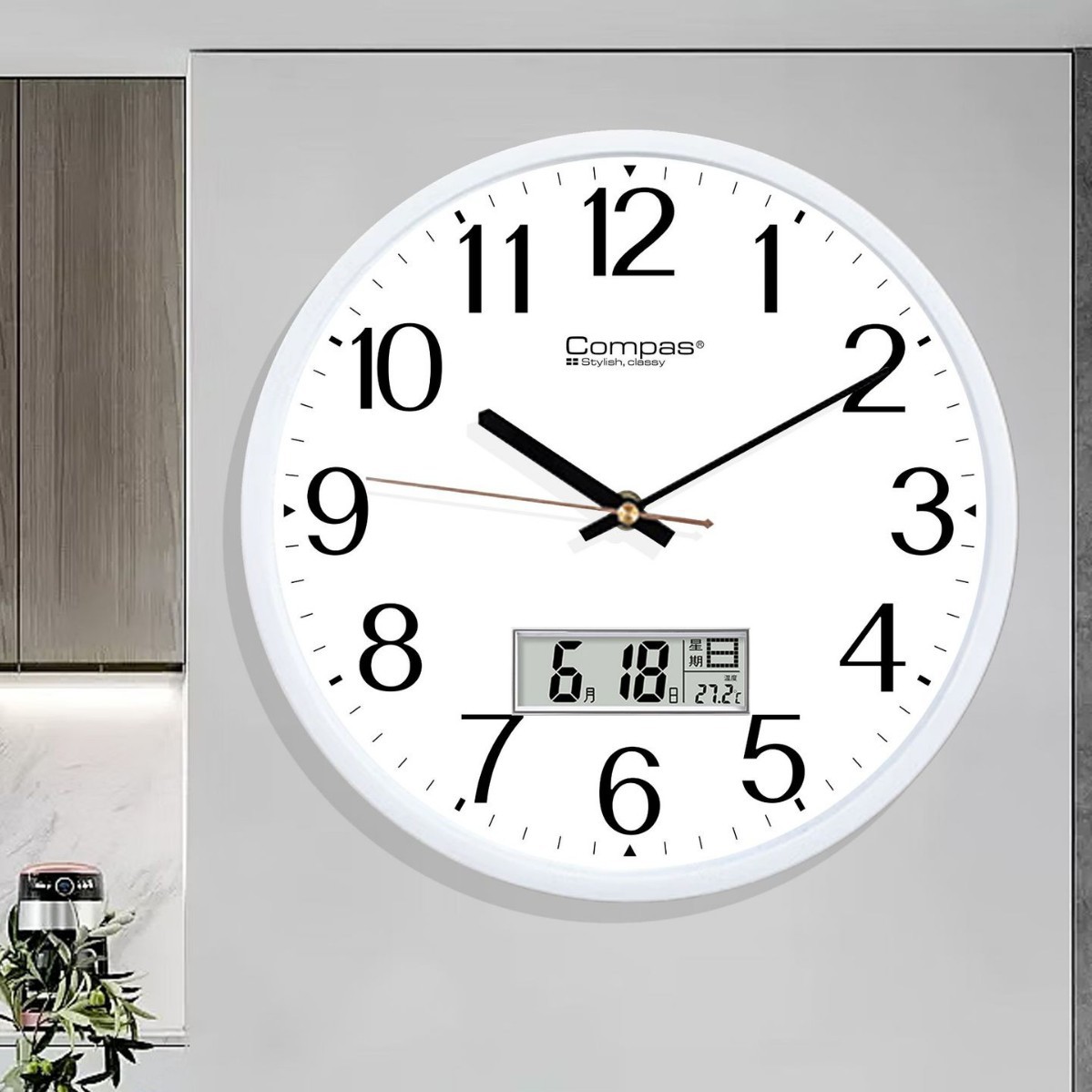 Wholesale of cross-border household simple, quiet and fashionable clocks for living rooms and bedrooms, creative wall-mounted clocks without drilling Application Scenario