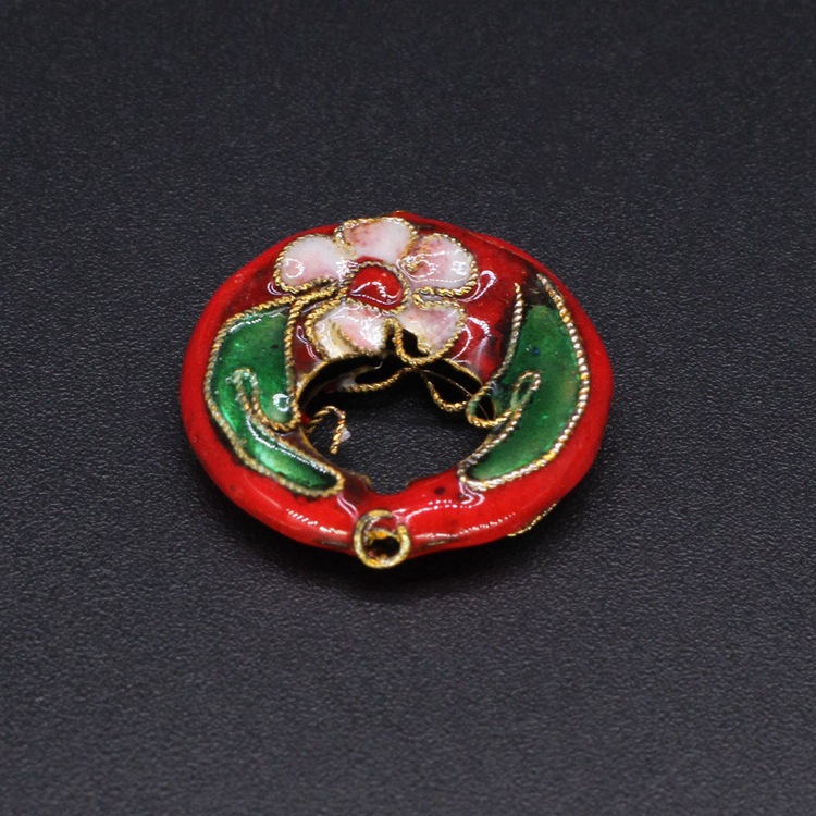 Traditional high-temperature cloisonne enamel filigree silver blue DIY jewelry accessories, spacer beads Cloisonne 20mm large earrings