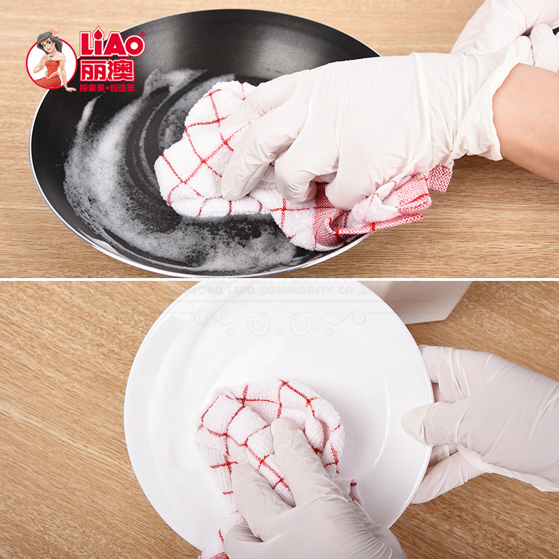 LIAO Microfiber household rags, wood fiber dry and wet dual-purpose towels, kitchen oil-free cleaning dishcloths Application Scenario
