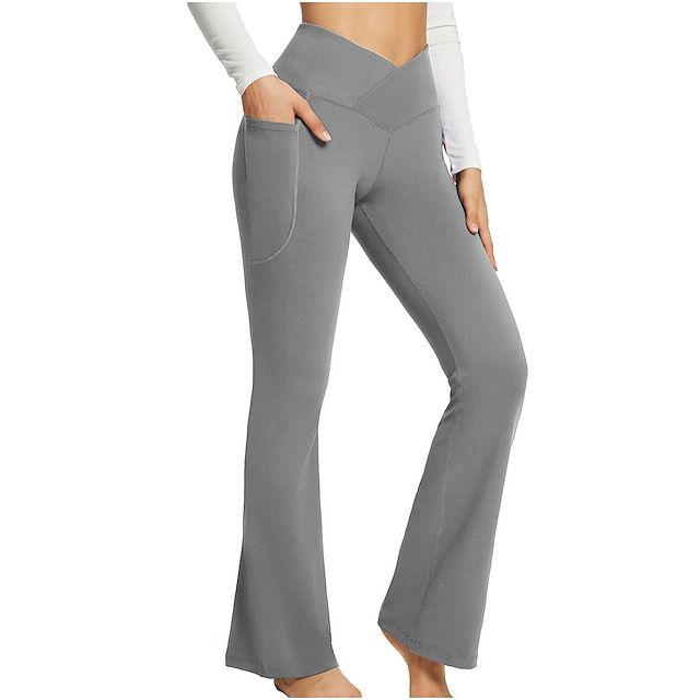 2024 European and American professional slimming and breathable solid color seamless casual micro-flared high-waisted hip-lifting fitness pants Specification image