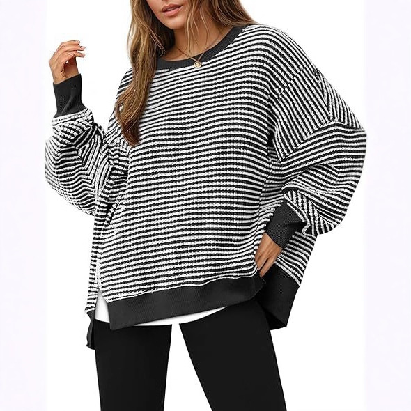 In 2025, the best-selling cross-border women's clothing on Amazon from Europe and America is a Waffle knitted long-sleeved round-neck split pullover hoodie Application Scenario