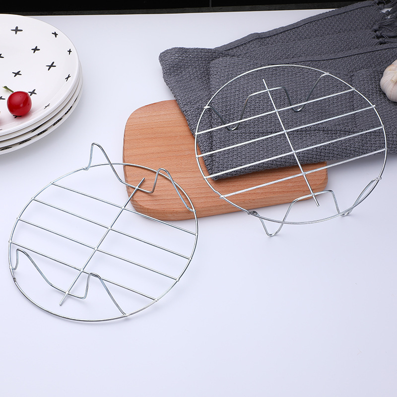 18# Right-angle pot rack, low-legged steaming rack, four-corner heat insulation rack, round steaming pad, steaming rack, kitchenware