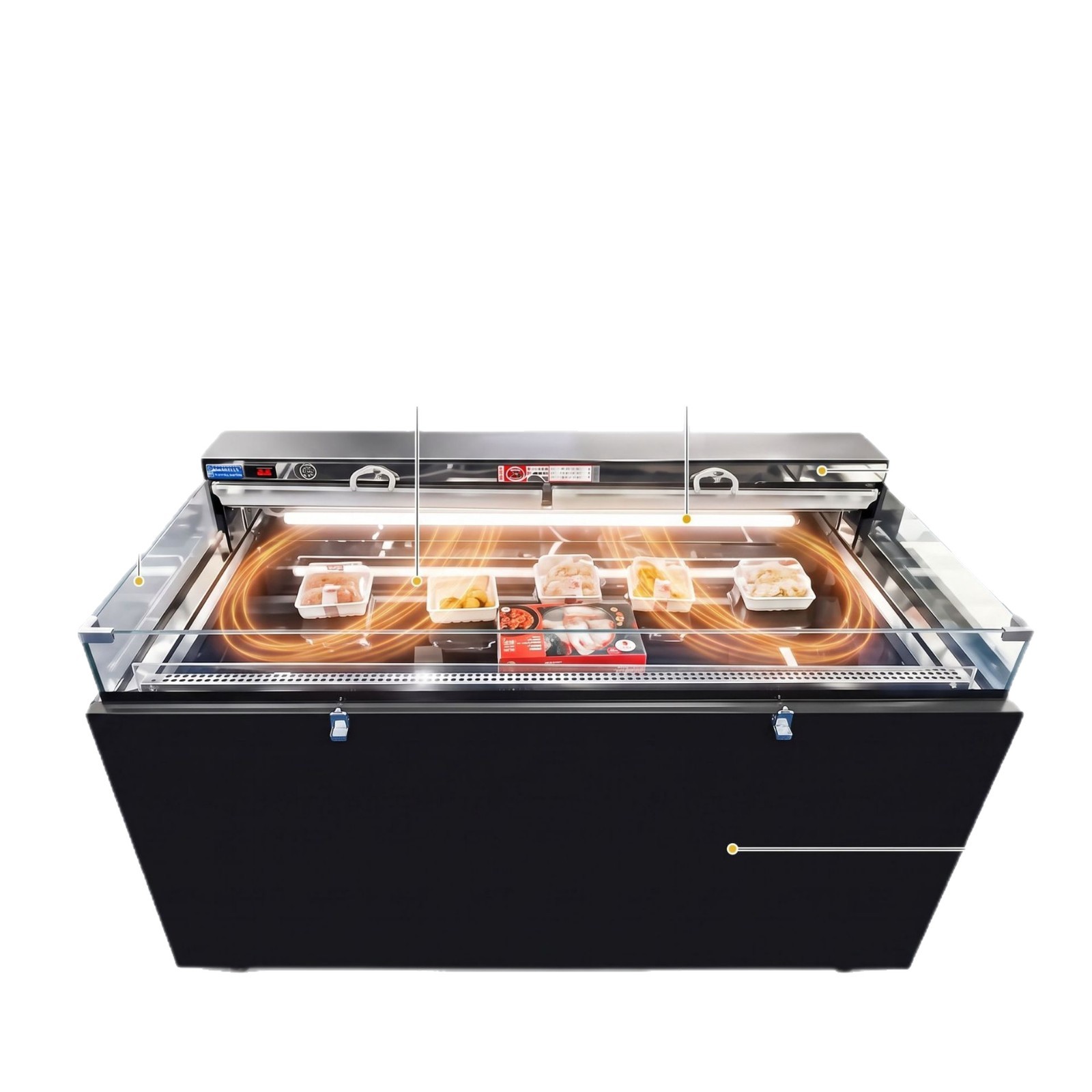 Commercial open vertical hot air display cabinet, pickled food, fried chicken and hamburger display cabinet, hot food constant temperature insulation cabinet manufacturer Item Picture