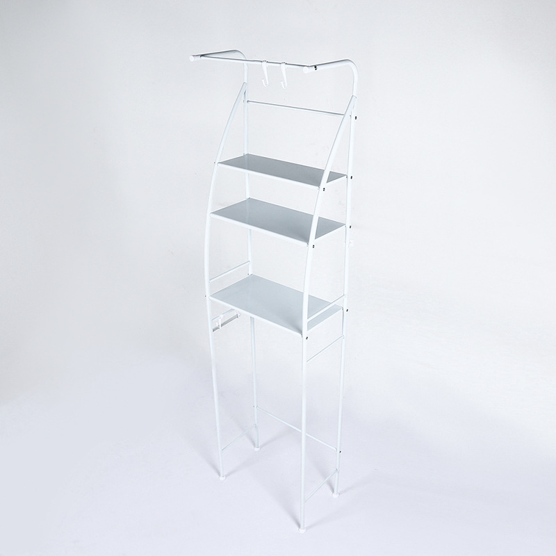 Floor-standing toilet stand, simple indoor storage rack for home use, no need for drilling, washing machine, bathroom, toilet storage rack Specification image