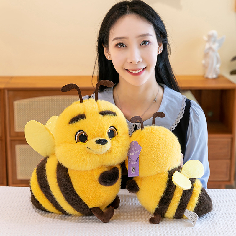 Cartoon big-eyed little bee plush toys, children's soothing dolls, birthday gifts, event props, home decorations Specification image