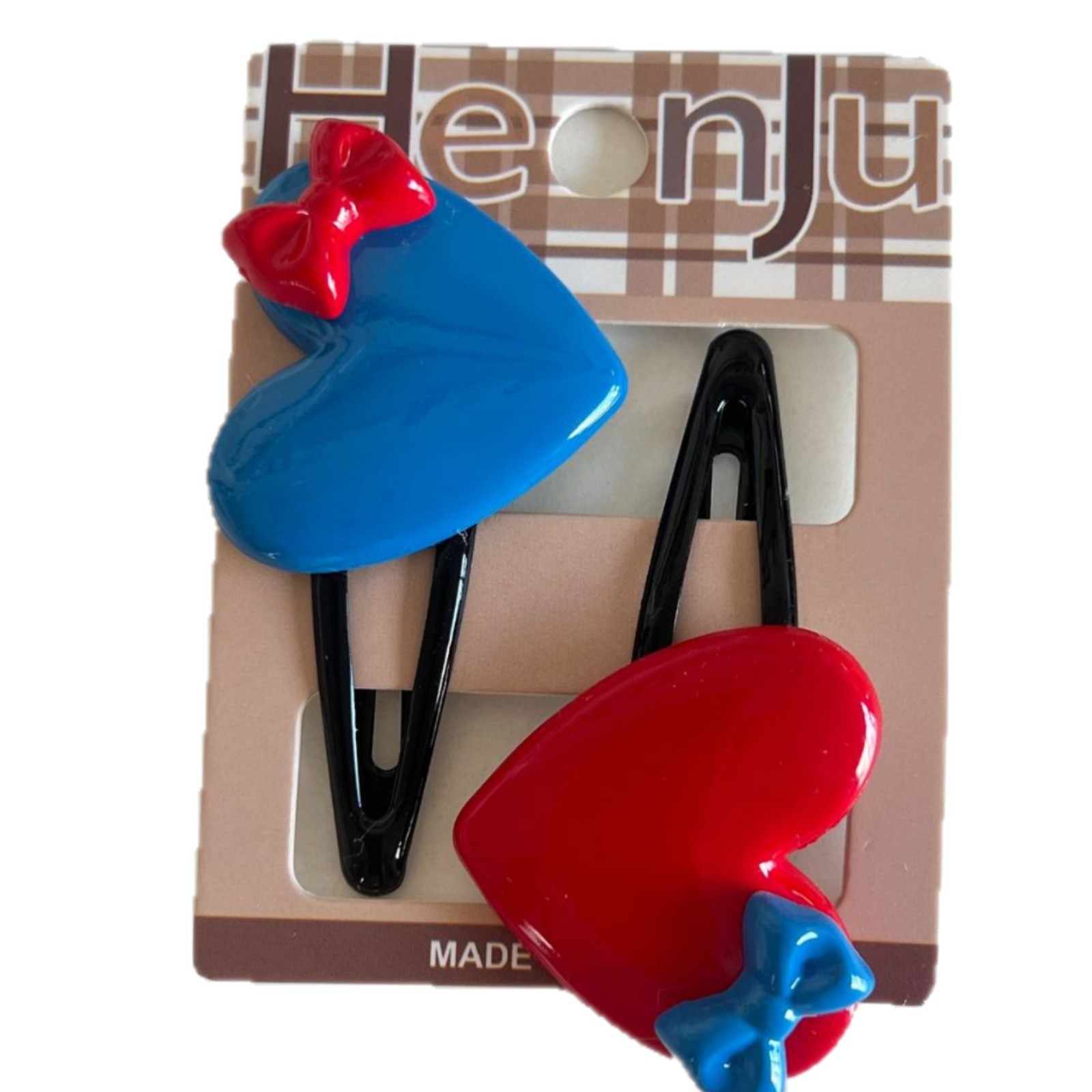 Korean red and blue bow flower hair clips, bangs, bb clips, sweet girl ponytail ties, hair bands, hair ties and headwear Item Picture