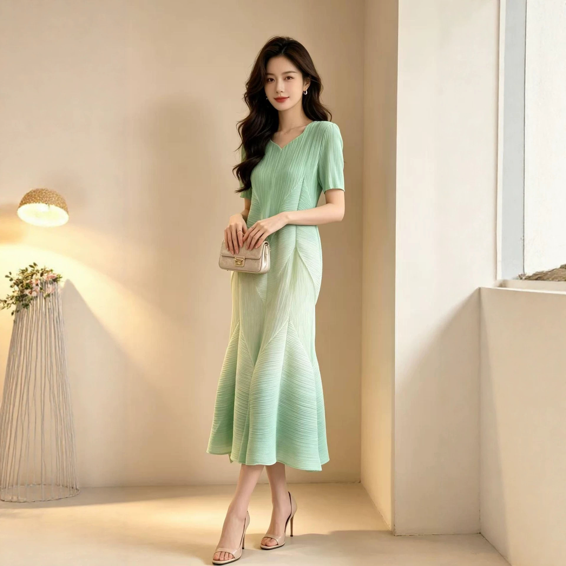 裙子/女装/裙子女收腰仙女/裙子收腰夏季/美女连衣裙细节图