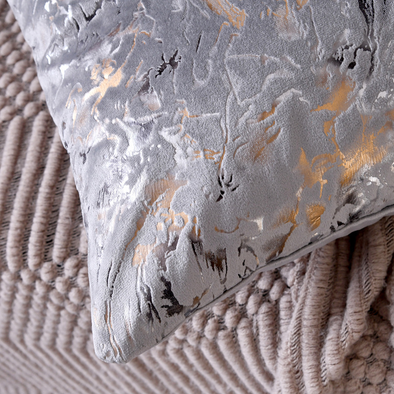Velvet gilded water ripple pillowcase, living room cushion, office lumbar support pillow, headboard backrest Specification image