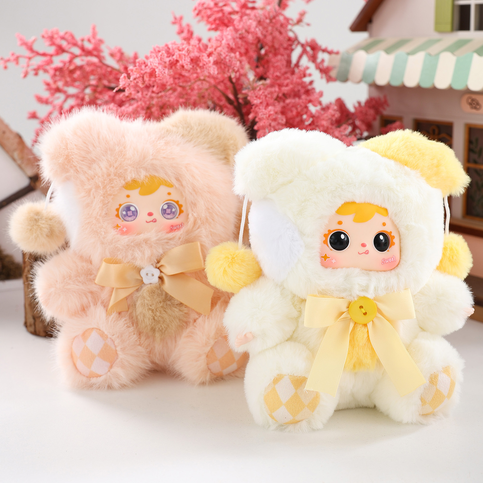 "Teenage Heart Three Little MAO Good Times Plush Blind Box Home Bedroom Decoration Item, Girls' schoolbag Pendant, doll. details Picture