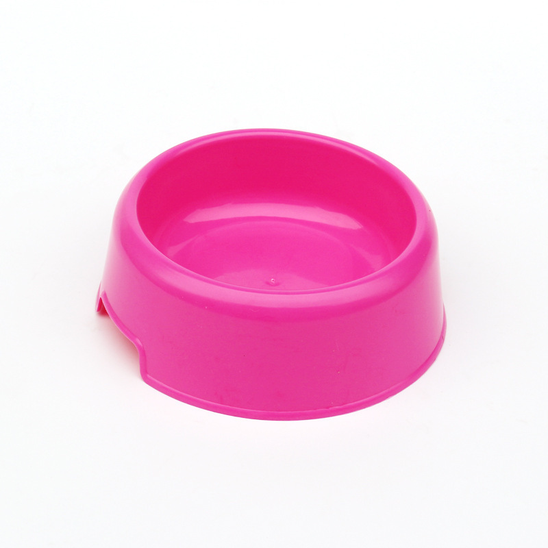 Plastic pet bowls, candy-colored dog and cat drinking bowls, round single bowls, anti-knock and anti-slip cat and dog feeding supplies wholesale Item Picture