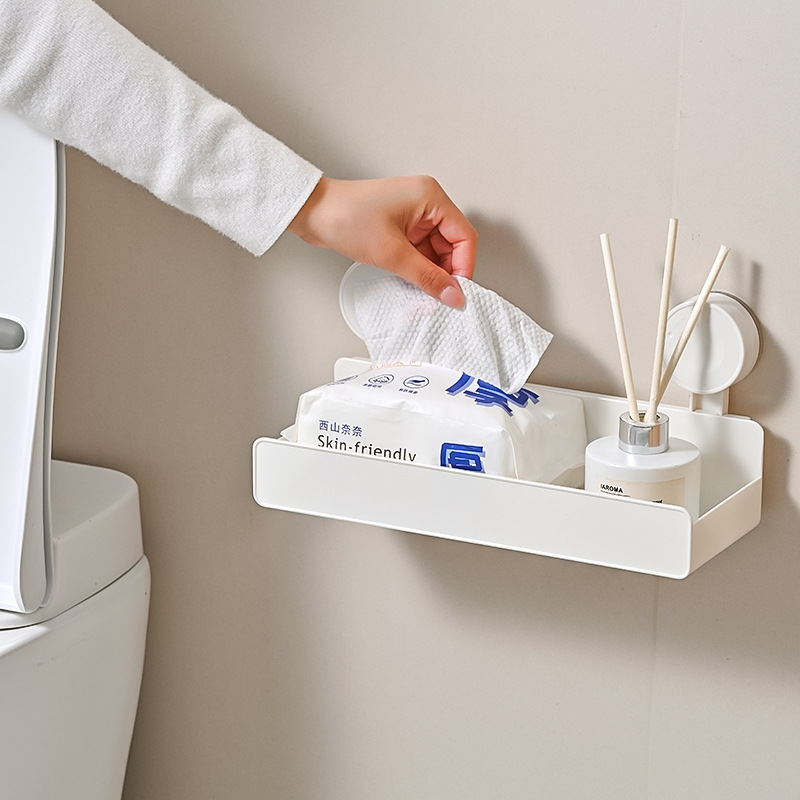 Suction cup storage rack, wall-mounted rack for kitchen and bathroom without drilling, bathroom and kitchen corner washbasin storage rack Specification image