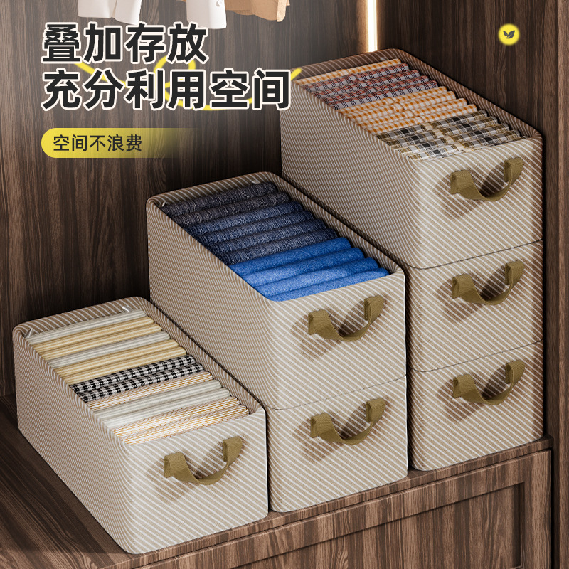 Clothing storage box, home pants wardrobe organization wonder, Tianzhu cotton dormitory storage box, clothes basket, large capacity Specification drawing