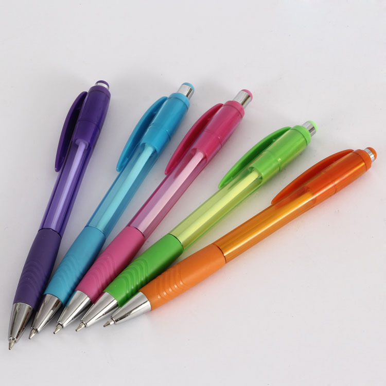 Tianfeng 5571 color transparent rod foreign trade Ballpoint Pen, office advertising gift Ballpoint pen, easy to write and never stops oiling details Picture
