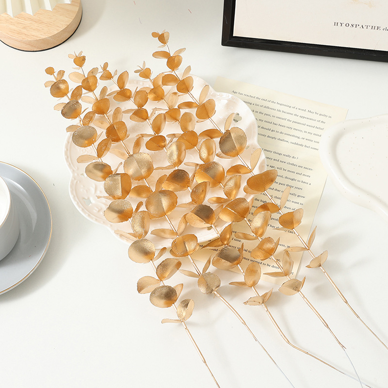 Dove Simulation Single golden eucalyptus New Year flower bonsai materials wholesale project home decoration flowers Application Scenario