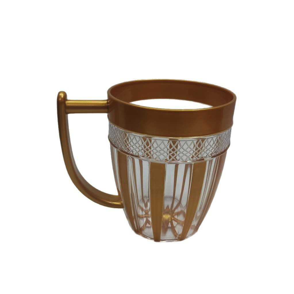 High appearance level transparent striped cup, two-color printed mouthwash cup, student brushing cup, creative square cup RS-202188