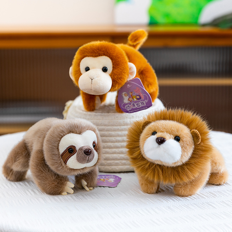 Cartoon three-pose panda palm treasure, sloth plush toy, Aries learning pair, wedding scattering, cross-border monkey wholesale