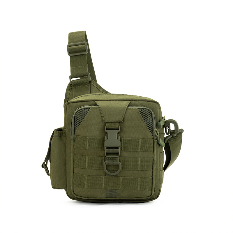 Black tactical crossbody bag, main body, tactical backpack, outdoor backpack, with a breathable strap and a vest inside details Picture