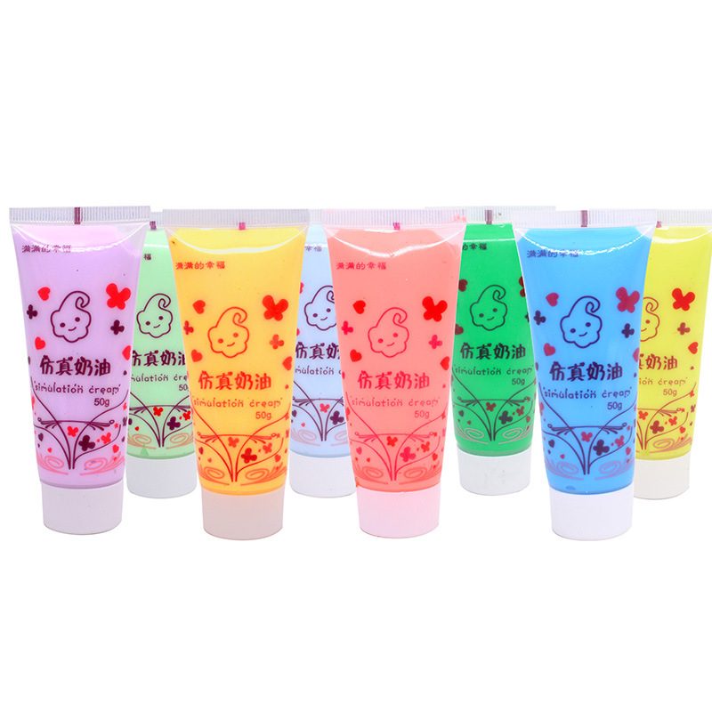 仿真奶油胶瓶装50ml 奶油文具盒手机壳胶材料 diy奶油土送裱花嘴白底实物图