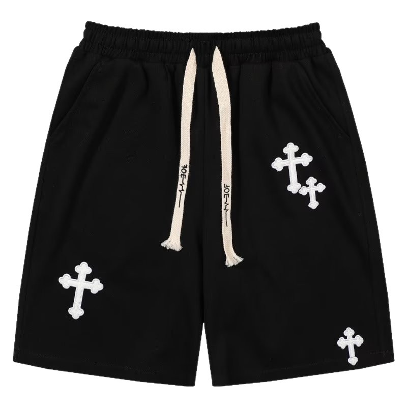 The five-inch pants are trendy, youthful, and fashionable. The casual pants are elegant and stylish. Harajuku summer men's sportswear pants are straight-leg and loose Item Picture