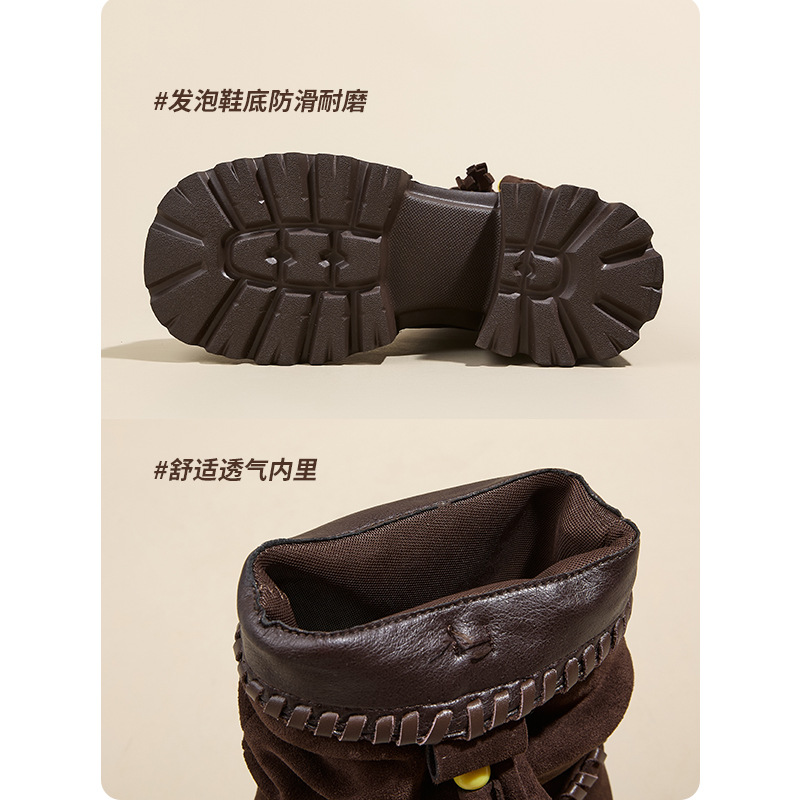 中筒靴/靴子/短靴高跟/高筒靴女秋冬/短靴子细节图