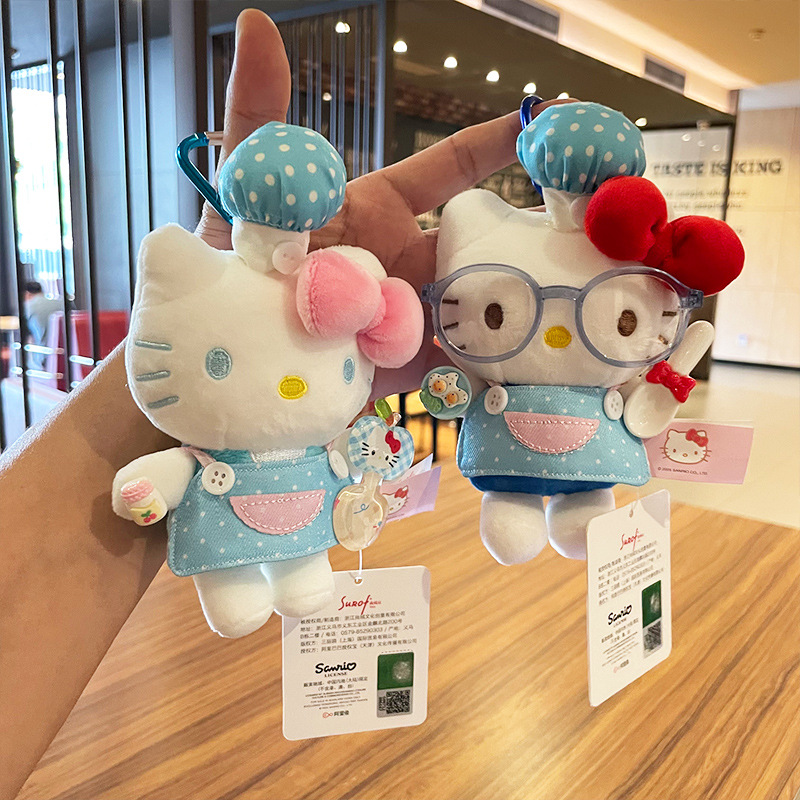 hellokitty plush toy, genuine Hello kitty keychain pendant, bag pendant, cute figurine