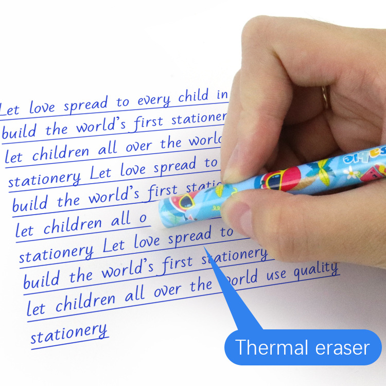 Yalong Cross-border high-quality cap-removing heat transfer film holder pen, blue 0.5mm gel pen, erasable pen Specification image