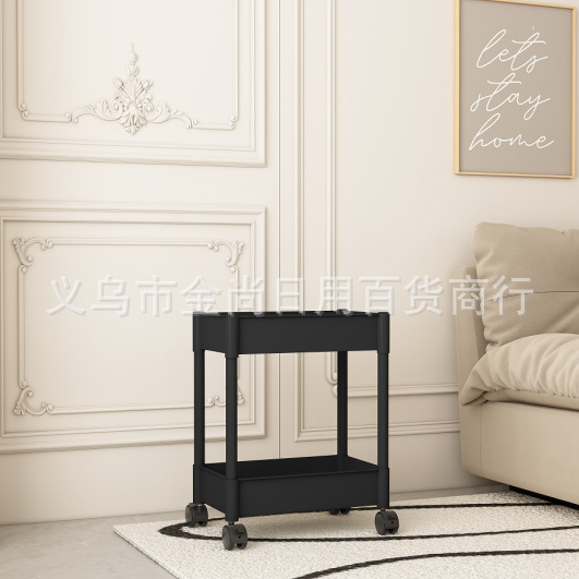 家用多功能置物架书架置物架多层带轮推车零食收纳架可移动置物架